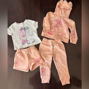 GAP Kids Peach and White Minnie Mouse Set
